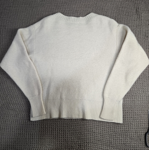 Express NWT Cable Knit Puff Sleeve Cream Sweater Size Small - Picture 4 of 12